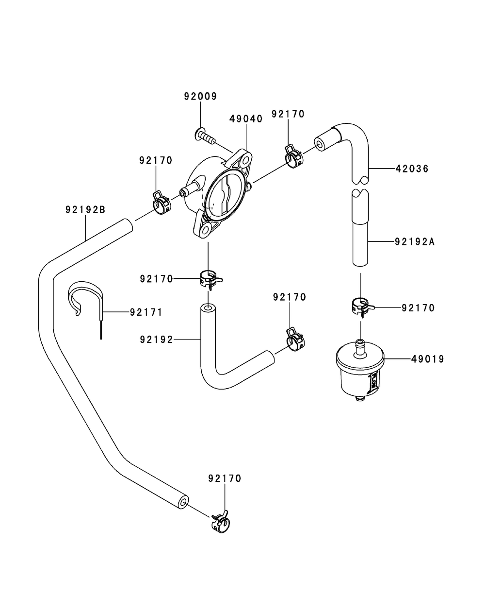 Kawasaki Fr600v-As06 Fuel Tank And Fuel Valve Diagram and Parts List for XT2-LX42KW (Carb-13WGA1CS210)(2015) Cub Cadet Lawn Tractor